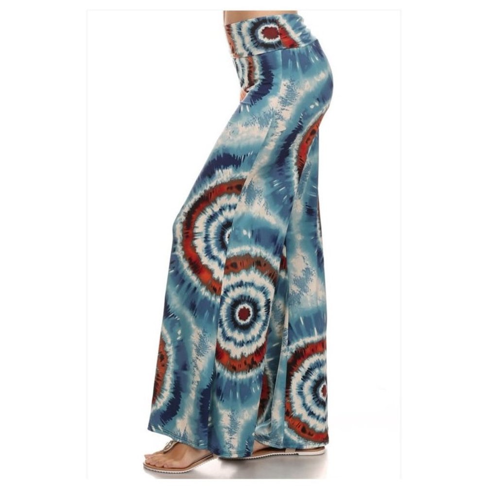 Plus Size Tie Dye Wide Leg Palazzo Pants - Picture 7 of 7